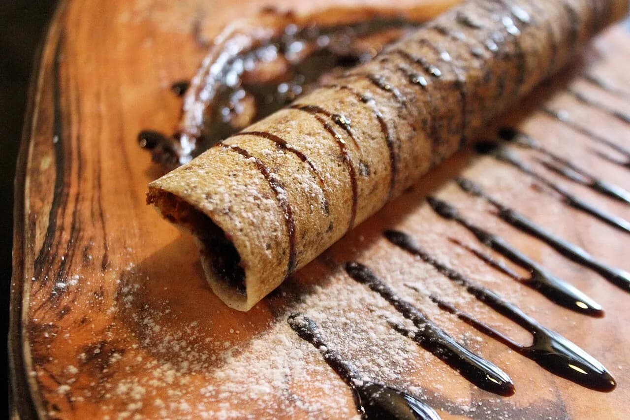 Chocolate Dosa with Ice Cream